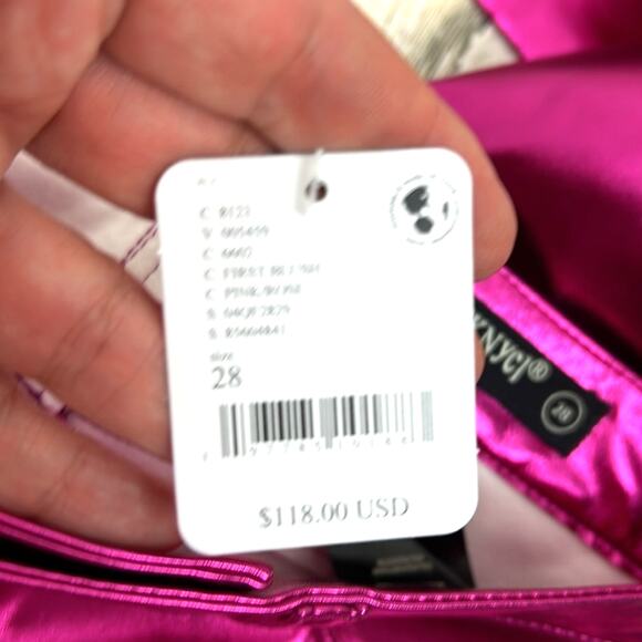 Blank NYC x Free People Women’s 28 Hot Pink Vegan Leather Wide Leg Pants NWT - Picture 9 of 10